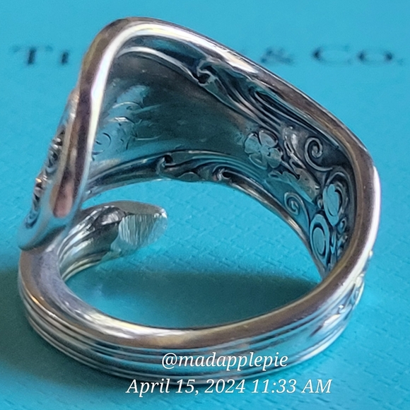 1870 Tiffany & Co. Saratoga Spoon Ring Sterling Silver Luxury Vintage Celeb #2 - Picture 7 of 17